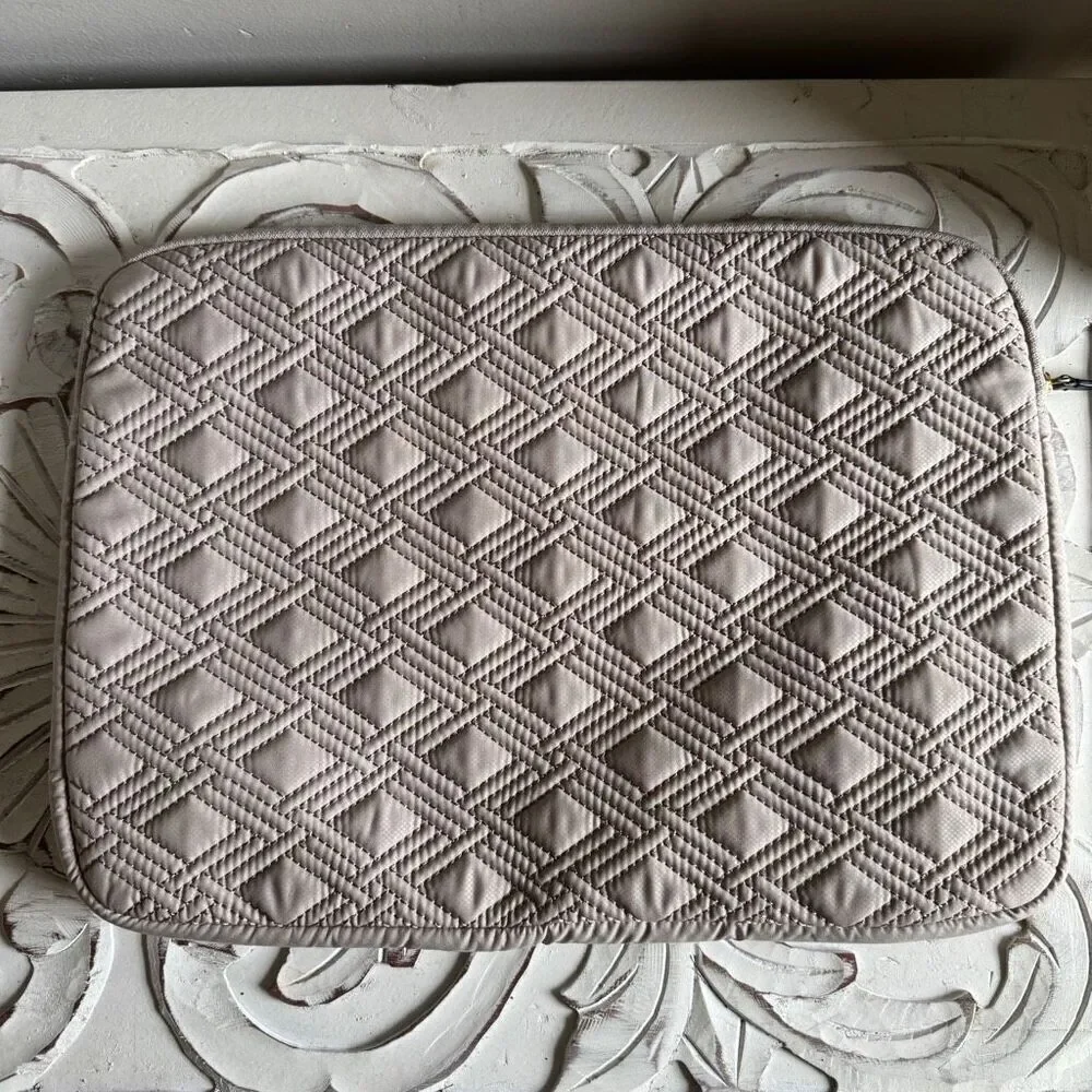 Tumi Quilted Laptop Sleeve in Light Beige